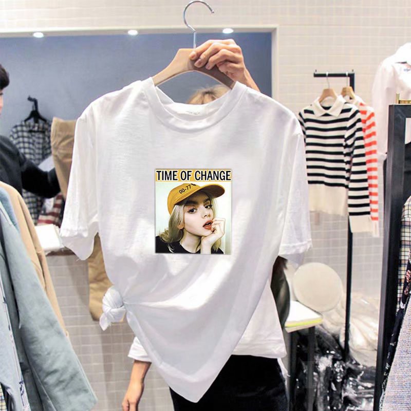 Áo Thun Mùa Hè In Họa Tiết DaDu Đơn Giản Trẻ Trung  Áo Thun Cotton Plus Size Ngắn Tay Phong Cách Hàn Quốc