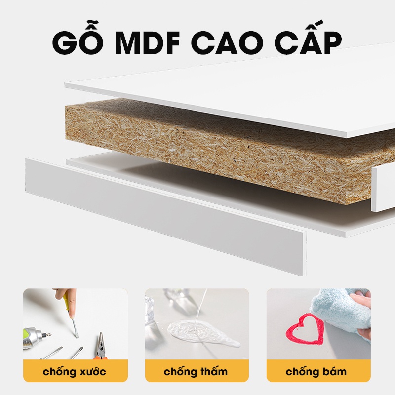 Bàn Làm Việc Gấp Gọn Thông Minh Chống Xước Chống Bẩn, Bàn Ăn Đa Năng Khung Sắt Cao Cấp Chịu Tải Lớn