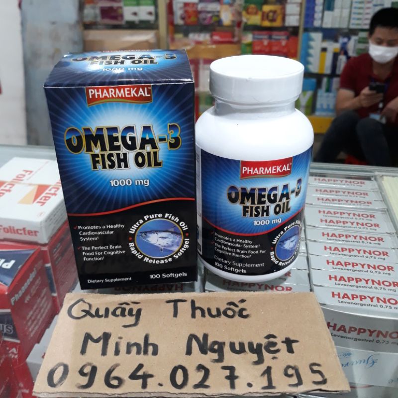 Viên Uống Dầu Cá Pharmekal Omega 3 Fish Oil 1000Mg 100 Viên