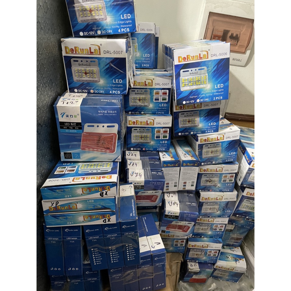 Đèn led hông led sườn 5006 12v 24v xe oto xe tải loại to màu trắng đỏ vàng xanh dương