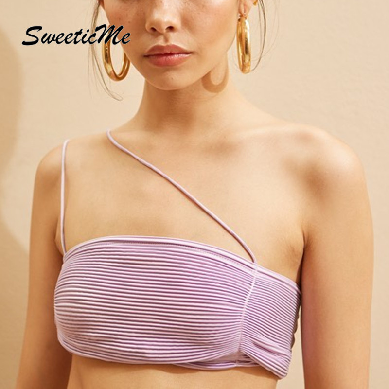 Áo Lửng Hai Dây Màu Trơn Siêu Ngắn Thiết Kế Xếp Ly Thời Trang Mới Cho Nữ | BigBuy360 - bigbuy360.vn