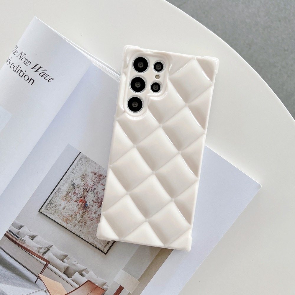 Ốp Điện Thoại TPU Mềm Họa Tiết Lưới Hình Thoi 3D Cho Samsung Galaxy S21 S22 Ultra S22+ S21 Plus