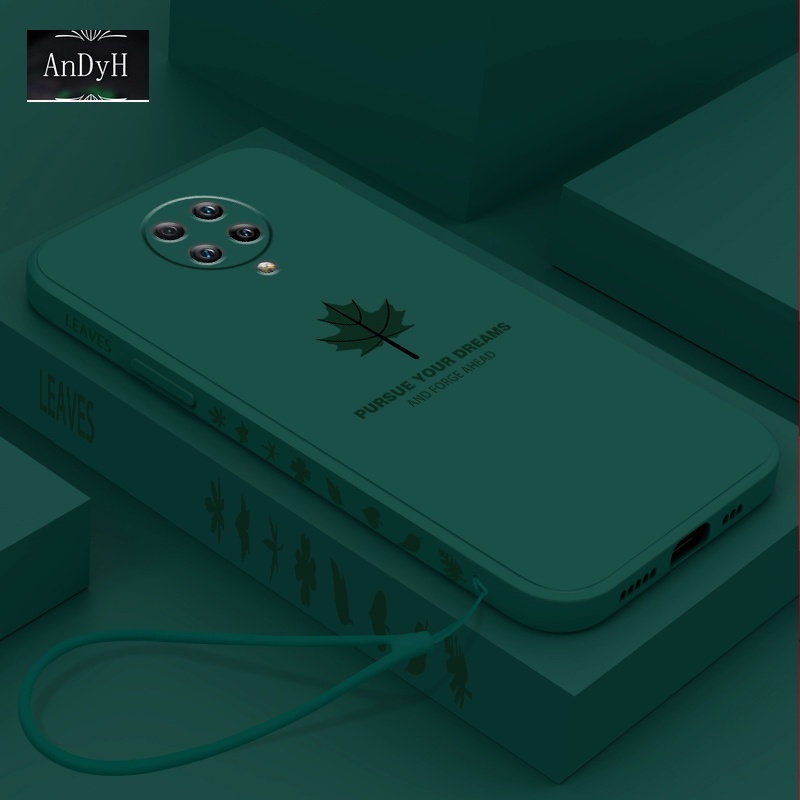 Ốp điện thoại silicone nhám lá phong có dây đeo cho XIAOMI REDMI NOTE 8PRO 9 REDMI 9T 9POWER 10X 4G 5G K30PRO K30ULTRA