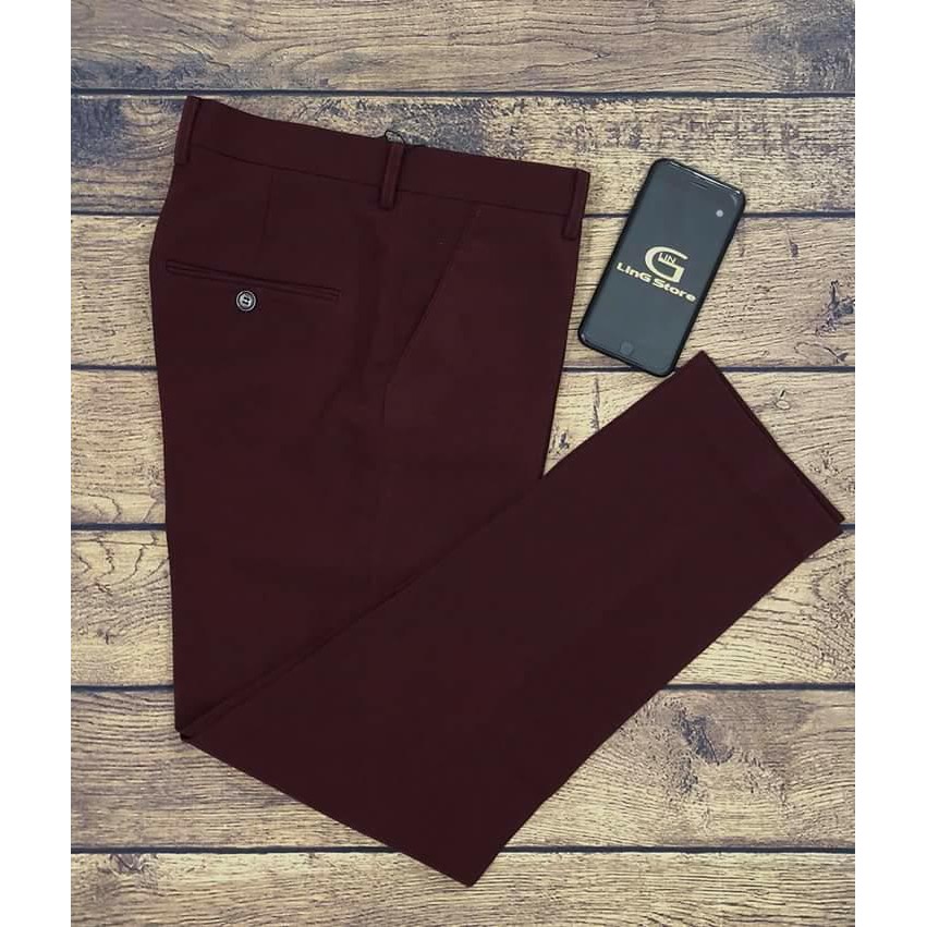 Quần vải nam màu tím mận ,học sinh, công sở vải co giãn kiểu dáng hàn quốc | BigBuy360 - bigbuy360.vn