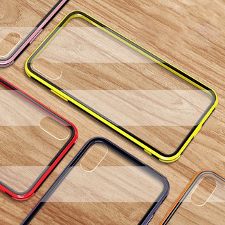 Ốp lưng mặt kính trong suốt viền màu đẹp mắt cho iPhone  X, Xs, XsMax