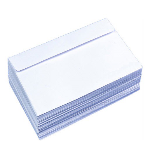 100 cái Bao thư trắng 12 x 22 cm có keo