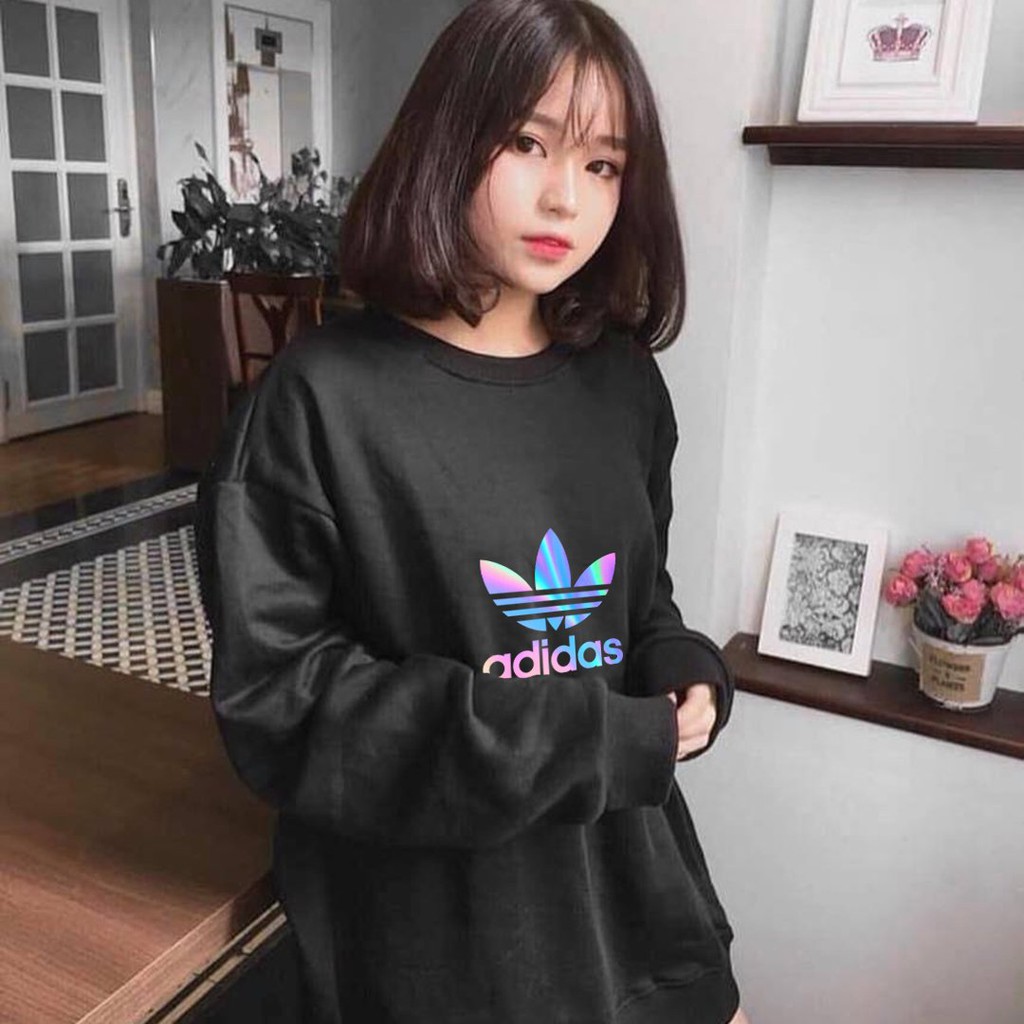 Áo Sweater Dài Tay Nam Nữ Adidas Phản Quang