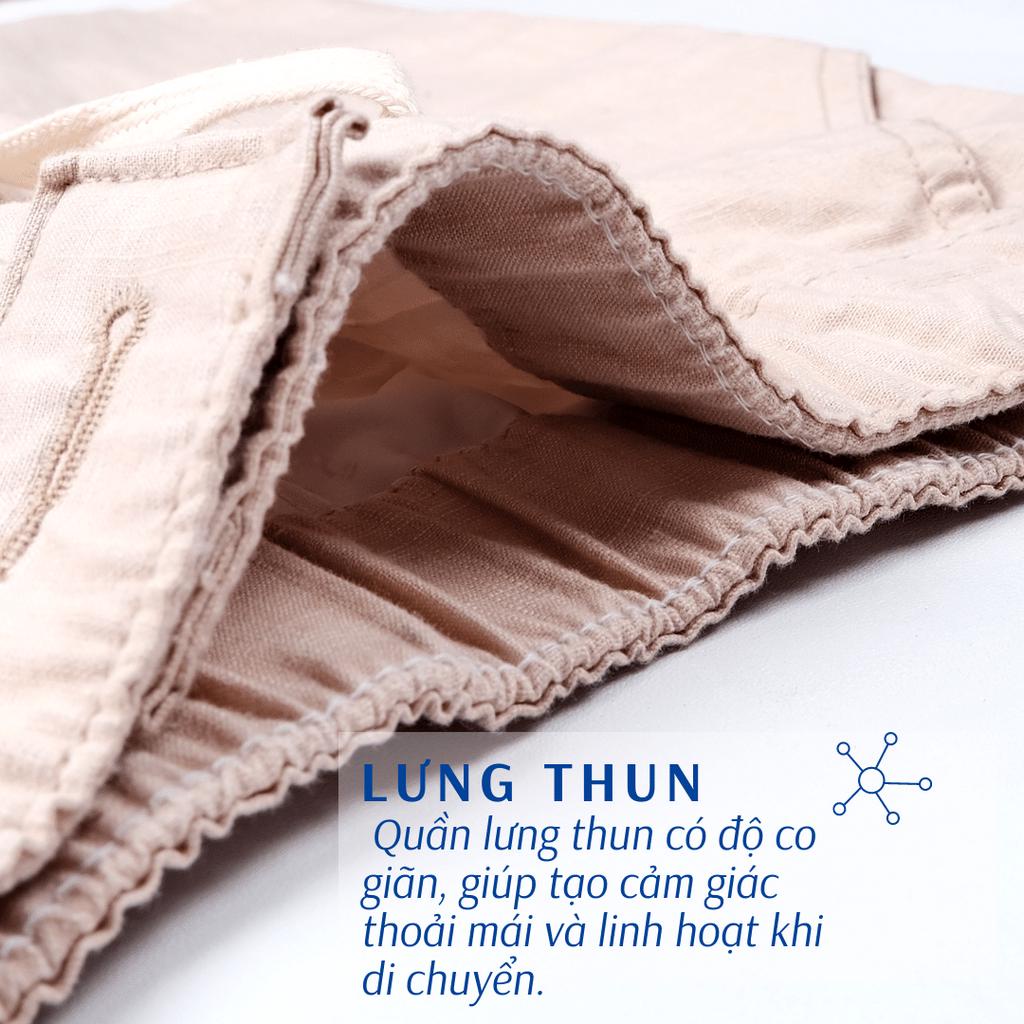 Quần short nam THÁI KHANG vải đũi lưng thun thoải mái dày mềm QKAKI14