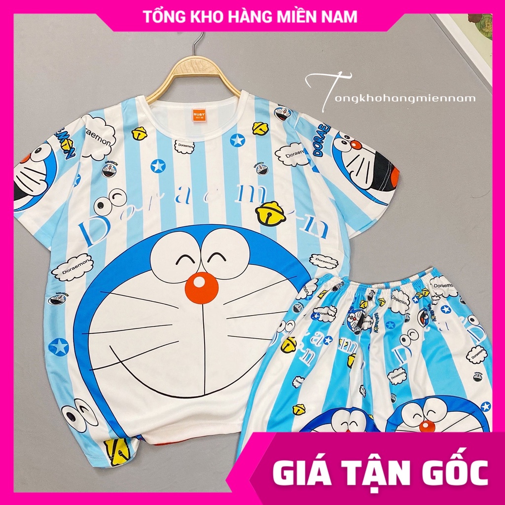 Đồ bộ bò sữa doremon kitty pokemon hoạt hình dễ thương cho bé trai bé gái phom 35kg Size S