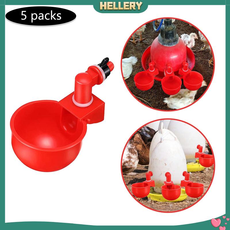 Set 5 Cốc Uống Nước Tự Động Bằng Nhựa Cho Gà