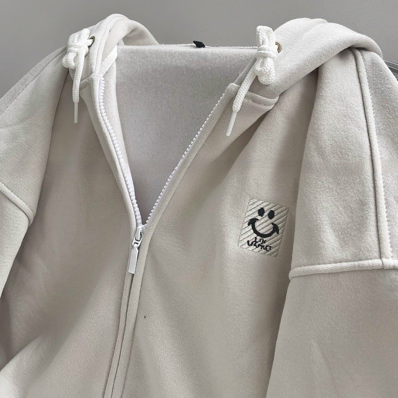 Áo KHOÁC Hoodie Thêu Mặt Cười 3 Màu Nam Nữ Ulzzang Unisex | BigBuy360 - bigbuy360.vn