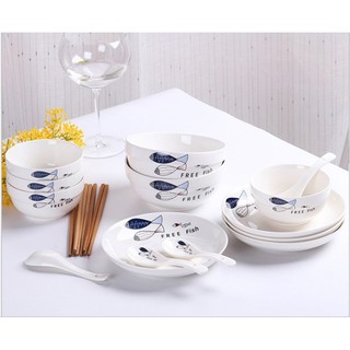 Bộ bát đĩa hình cá cao cấp