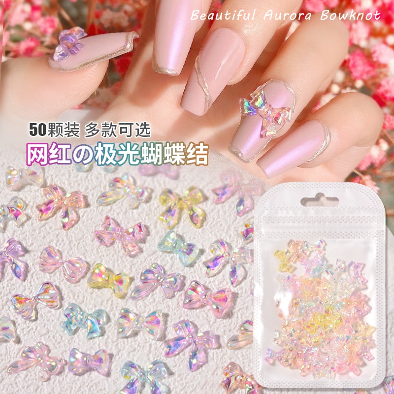Set 50 Viên Đá Trong Suốt Nhiều Màu Đính Trang Trí Móng Tay