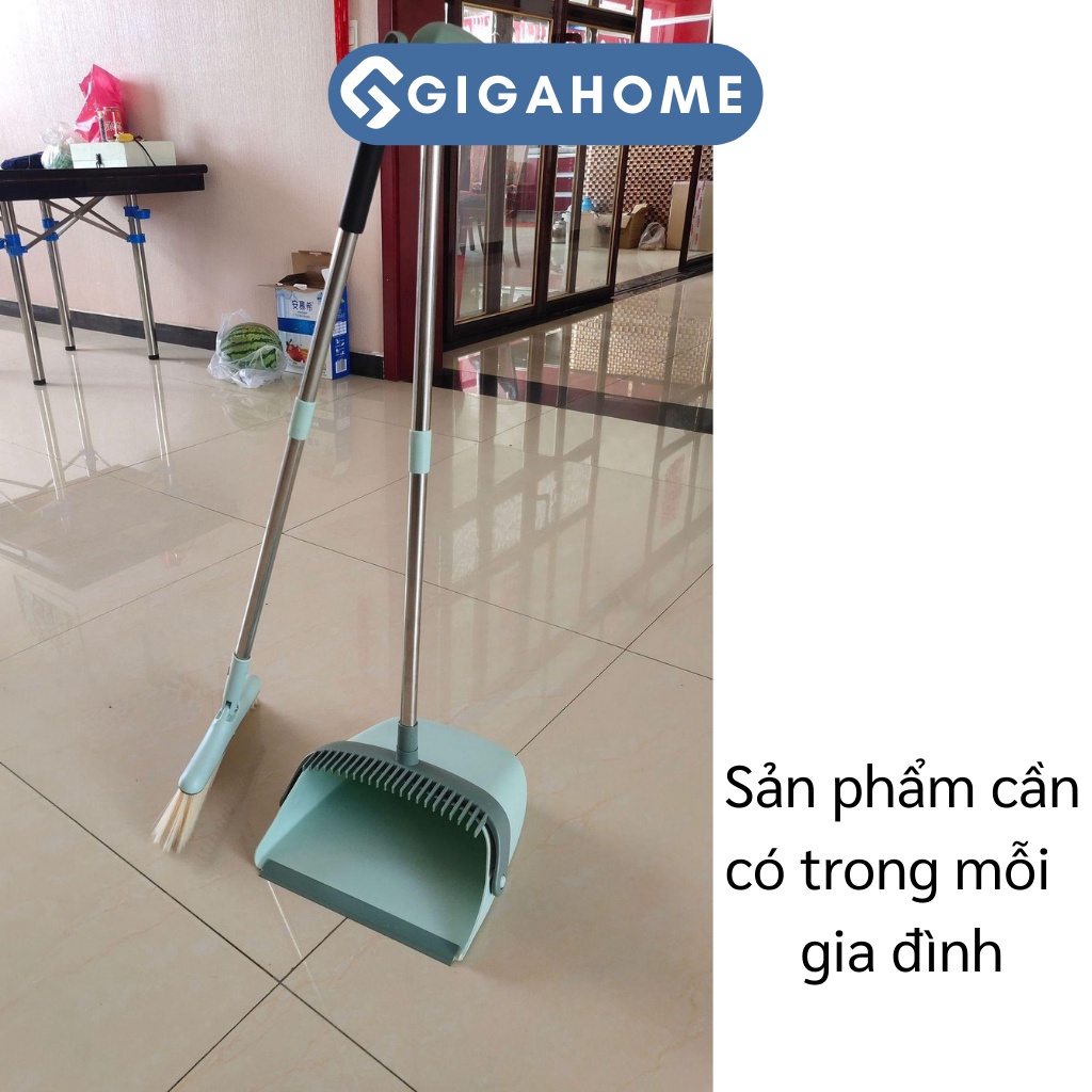 Bộ Chổi Nhựa Quét Nhà Thông Minh Kèm Hót Rác Cán Dài Gấp Gọn GIGAHOME 9021