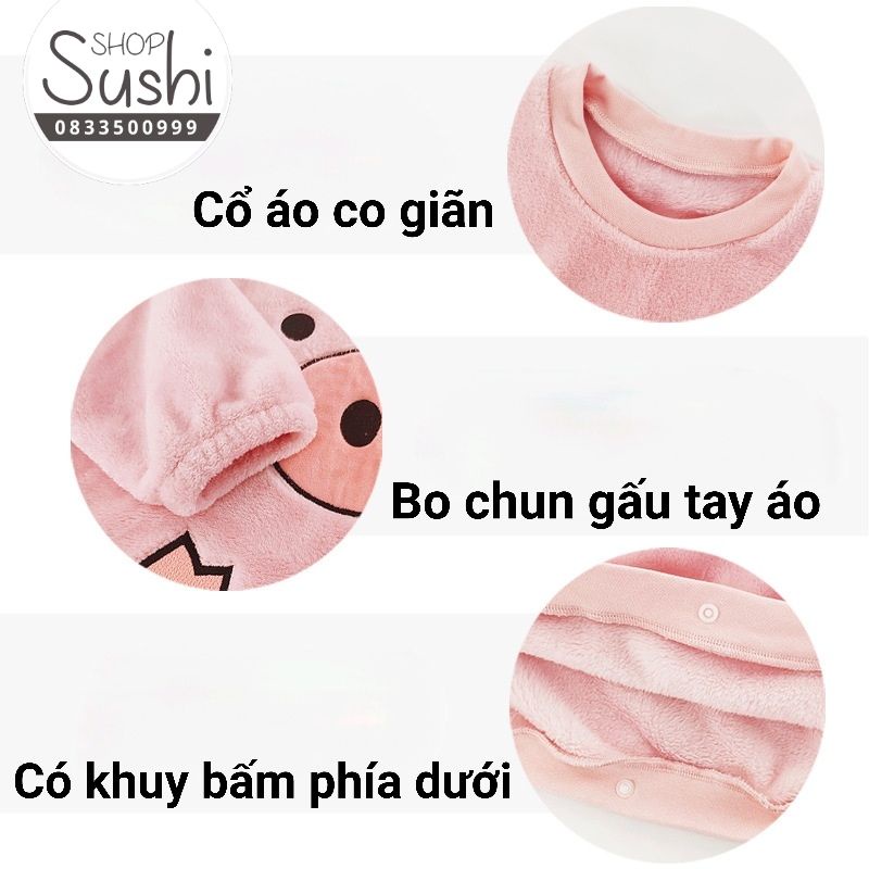 Túi ngủ trẻ em lông xù gấu Pooh, Áo ngủ cho bé