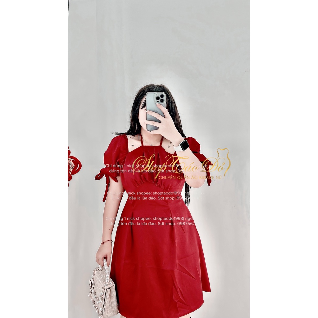 (TÁO ĐỎ BIGSIZE 55-90KG) ĐẦM YẾM CỘT DÂY KHOÉT VAI SANG CHẢNH, DỄ THƯƠNG D28 ( ảnh thật shop chụp 100%)🍎🍎🍎