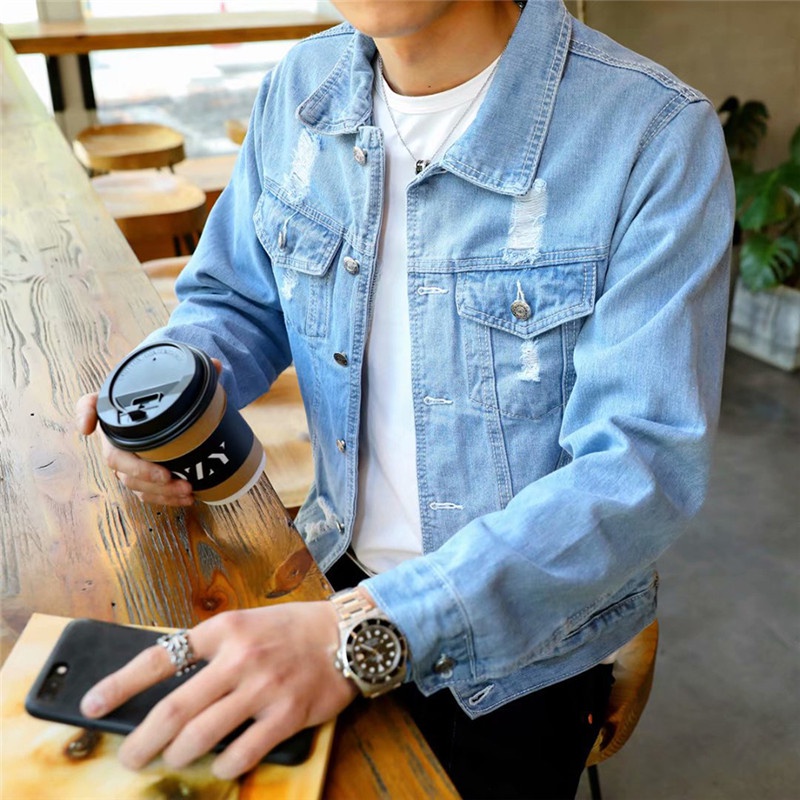 ÁO KHOÁC JEANS NAM XANH 102 CAO CẤP SALE XẢ HÀNG V5
