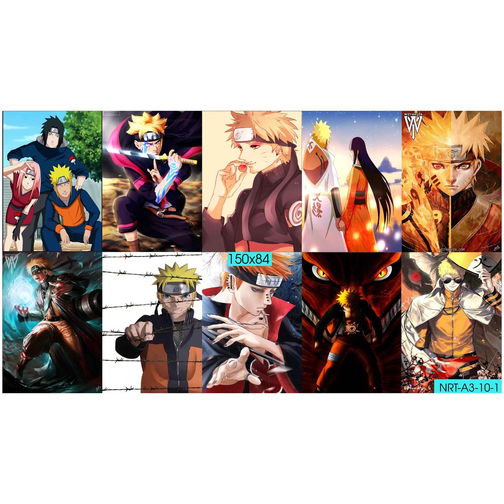 Combo Set 10 tờ Decal dán tường Hoạt Hình NARUTO