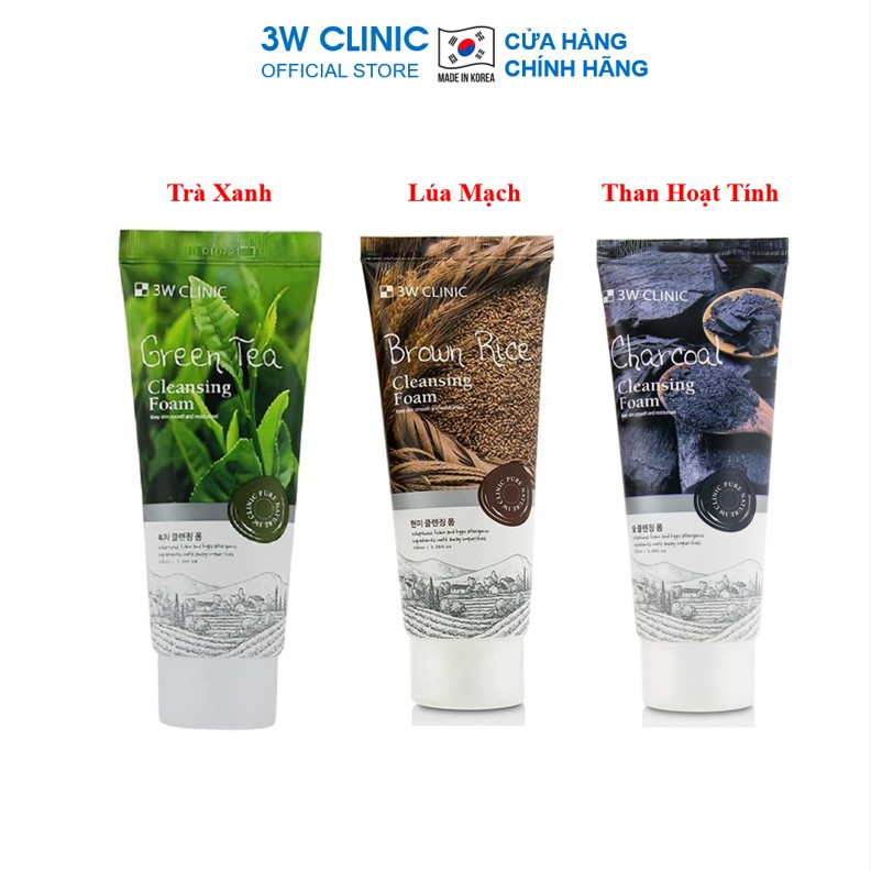 Sữa rửa mặt trắng da giảm mụn từ thiên nhiên 3W Clinic Hàn Quốc 100ml
