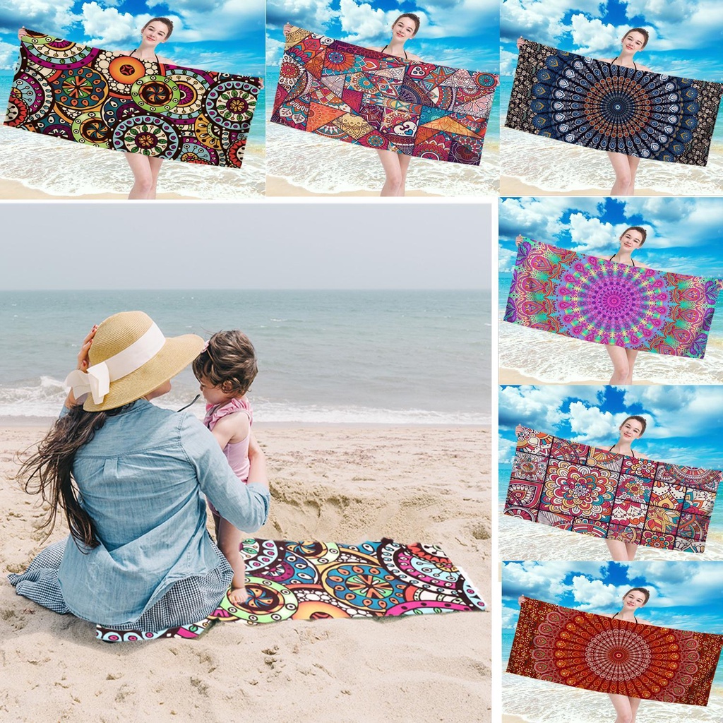 Khăn Tắm Bằng Sợi Nhỏ Chống Cát Chống Thấm Mồ Hôi Dùng Khi Đi Biển / Cắm Trại
