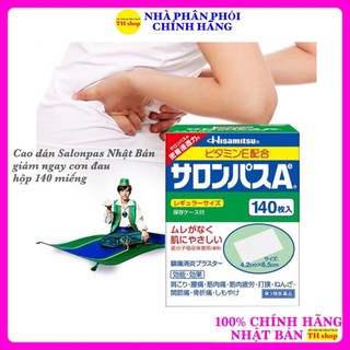 Miếng cao dán Salonpas Hisamitsu Nhật Bản hộp 140 miếng giảm nhanh các cơn đau