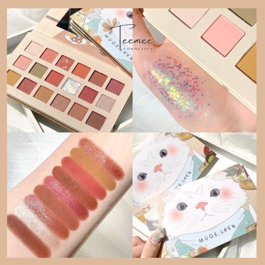 Bảng phấn mắt mèo 18 màu MUGE LEEN hình bò sữa vịt trắng vịt vàng xinh xắn, siêu hot | BigBuy360 - bigbuy360.vn
