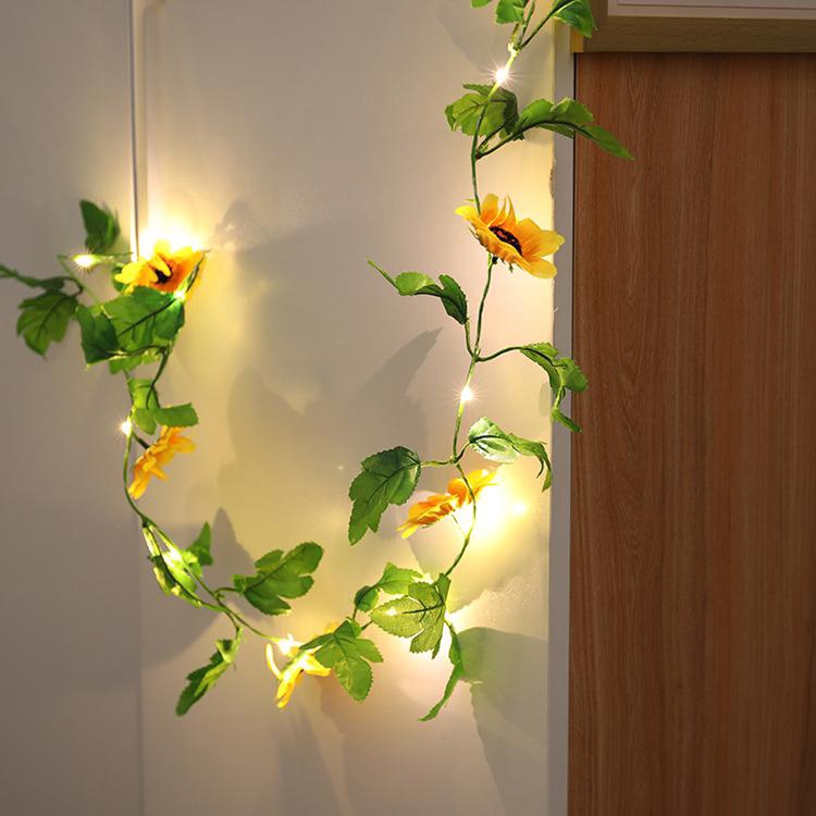 Dây Hoa Hướng Dương Nhân Tạo 12 Bông Trang Trí Tiệc Cưới / Sân Vườn DIY