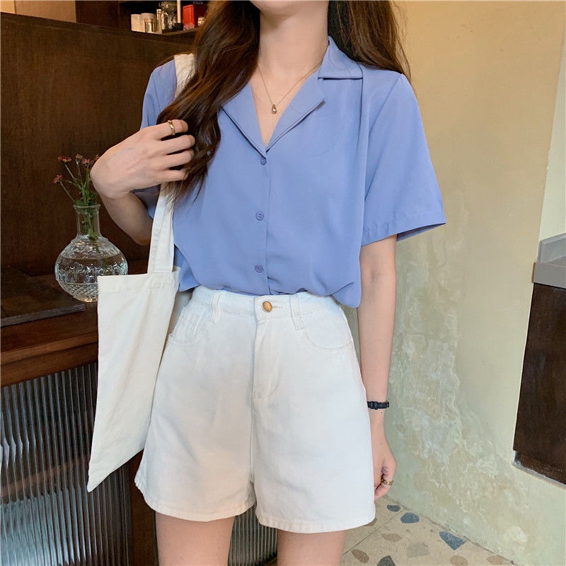 Áo sơ mi ngắn tay thiết kế thời trang cho nữ