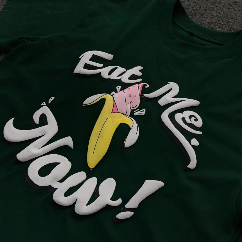 YOSICLUB ÁO THUN xanh EATMENOW OVERSIZE TEE