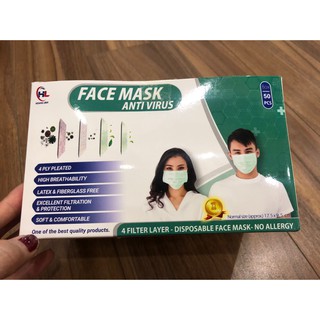 Khẩu trang y tế  💖𝑭𝑹𝑬𝑬𝑺𝑯𝑰𝑷💖 khẩu trang 4lớp hộp 50 cái