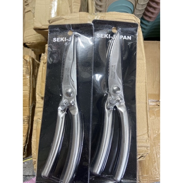 Kéo cắt gà vịt inox - Seki nội địa - cây kéo cắt cả thế giới 0022- tay tròn