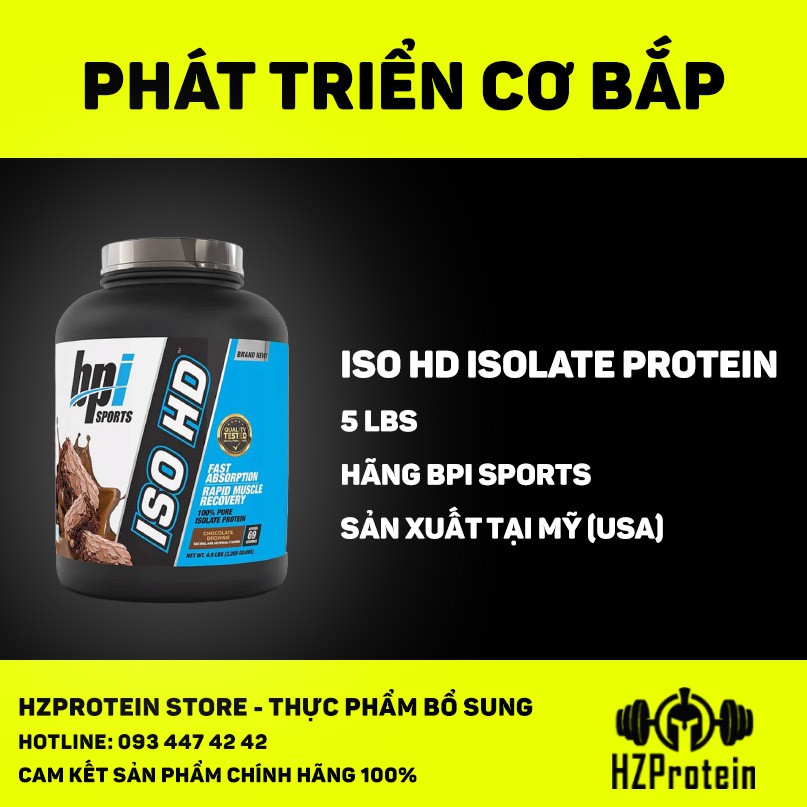 ISO HD ISOLATE PROTEIN - SỮA WHEY HỖ TRỢ TĂNG CƠ BẮP (5 LBS)