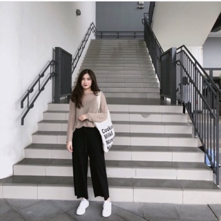 Quần culottes cạp chun