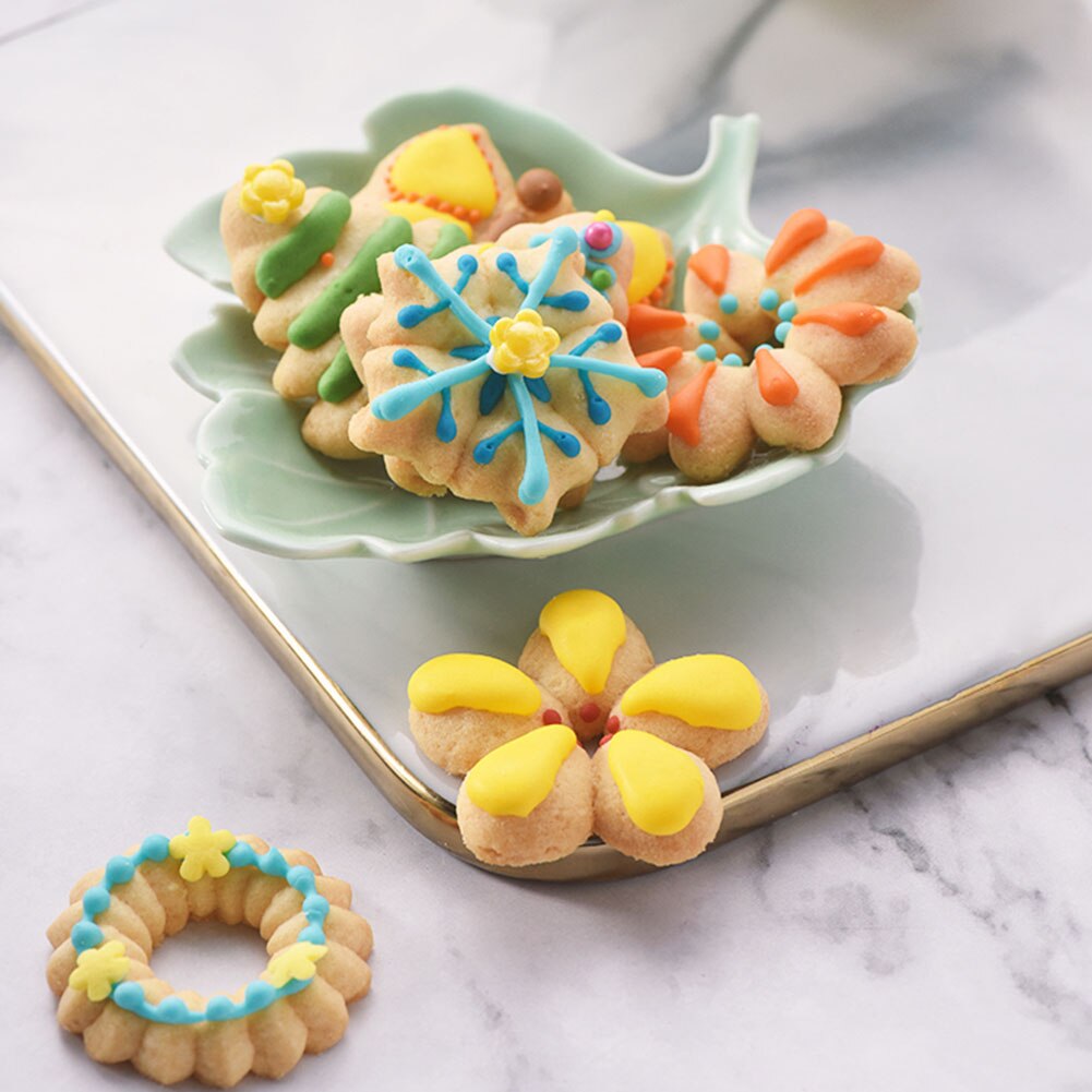 Set Ống Nhấn ANAEAT Tạo Hình Bánh Quy + 12 Khuôn Hoa + 6 Đầu Phun