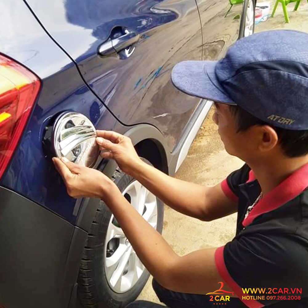 Ốp Nắp Bình Xăng, bình dầu Xe Vinfast Fadil 2019- 2021- 2022- 2023 mạ crom cao cấp