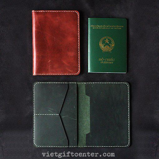 Bao passport cover da bò thật handmade RÊU449