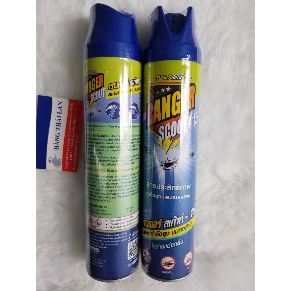 Bình Xịt Côn Trùng Ranger Thái Lan 600ml- Xịt muỗi- xịt gián xịt kiến
