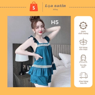 ⚡️Free Ship⚡️đồ bộ ngủ lụa satin đùi sexy hai dây trơn siêu hot,đồ ngủ 2 dây,Đồ ngủ hai dây từ 40-60kg