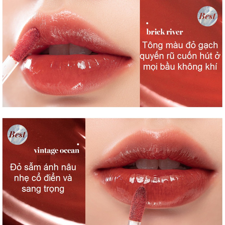 Son Tint bóng siêu lì, căng mọng môi Hàn Quốc Romand Glasting Water Tint 4g (04 Đỏ Nâu, 03 Cam Gạch, 12 đỏ trầm) | BigBuy360 - bigbuy360.vn