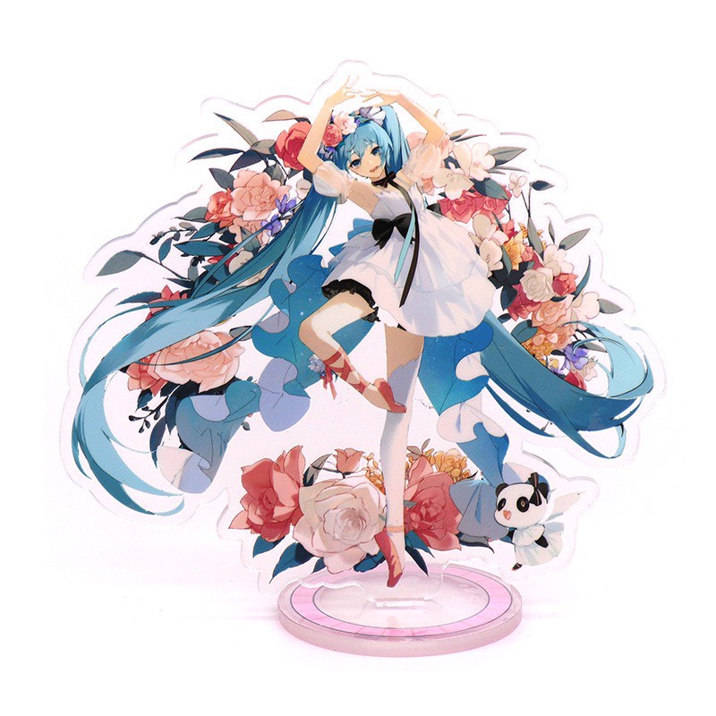 Standee IN HÌNH Hatsune Miku acrylic anime game mica chibi trang trí góc làm việc học tập