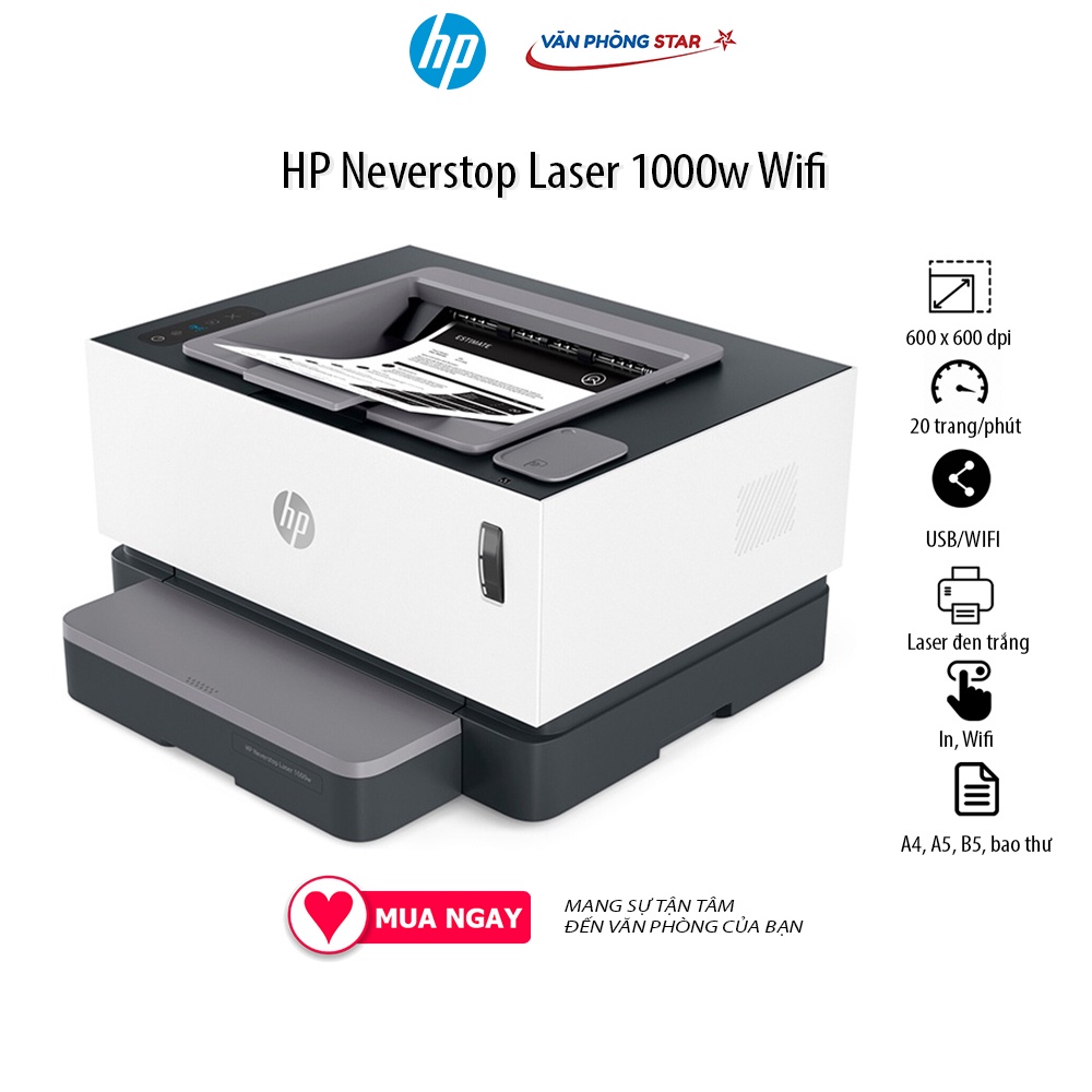 [FREESHIP] Máy in HP Neverstop Laser 1000w - Chính hãng mới 100%  tại VANPHONGSTAR - Bảo hành 24 tháng Toàn quốc