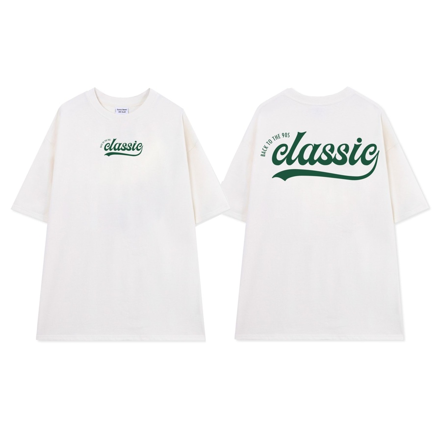 Áo thun form rộng in chữ BACK TO 90S TEE CLASSIC tay lỡ cổ tròn thời trang unisex - Tato Clothing