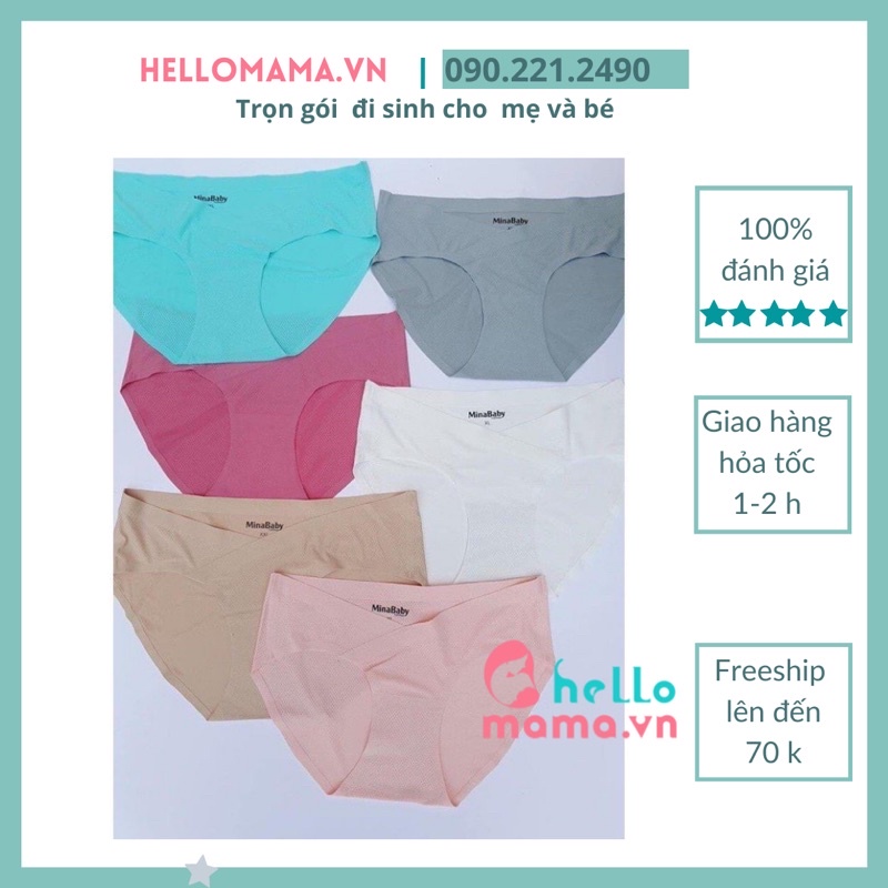 Quần lót  cạp chéo Minababy cho mẹ bầu và phụ nữ sau sinh (thông hơi , dễ dàng co giãn ,hàng Việt Nam gia công  uy tín )