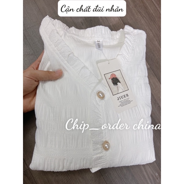 Đầm tiểu thư dáng dài khuy đính ngực đơn giản nhẹ nhàng phong cách hàn quốc dài tay | BigBuy360 - bigbuy360.vn