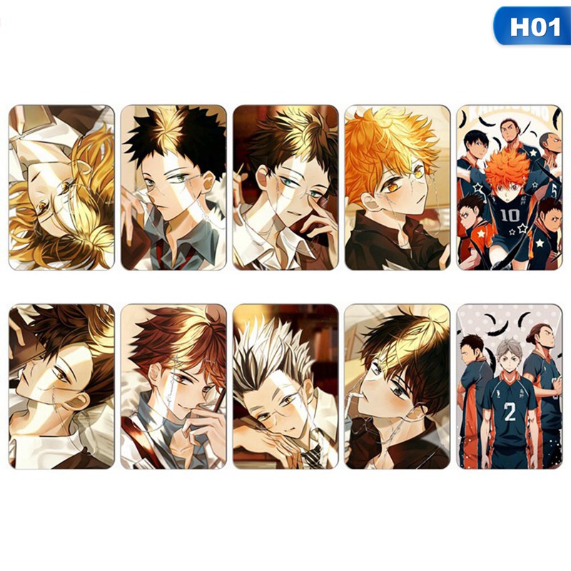 Tmdbyx Bộ 10 miếng dán trang trí hình nhân vật Anime Haikyuu chống thấm nước chất lượng cao