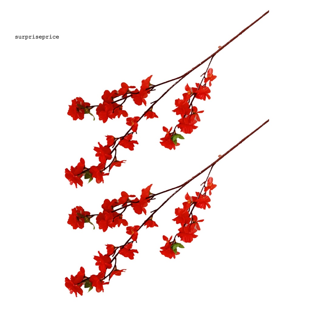 Set 2 Bó Hoa Đào Giả Trang Trí Đa Dụng Chất Lượng Cao