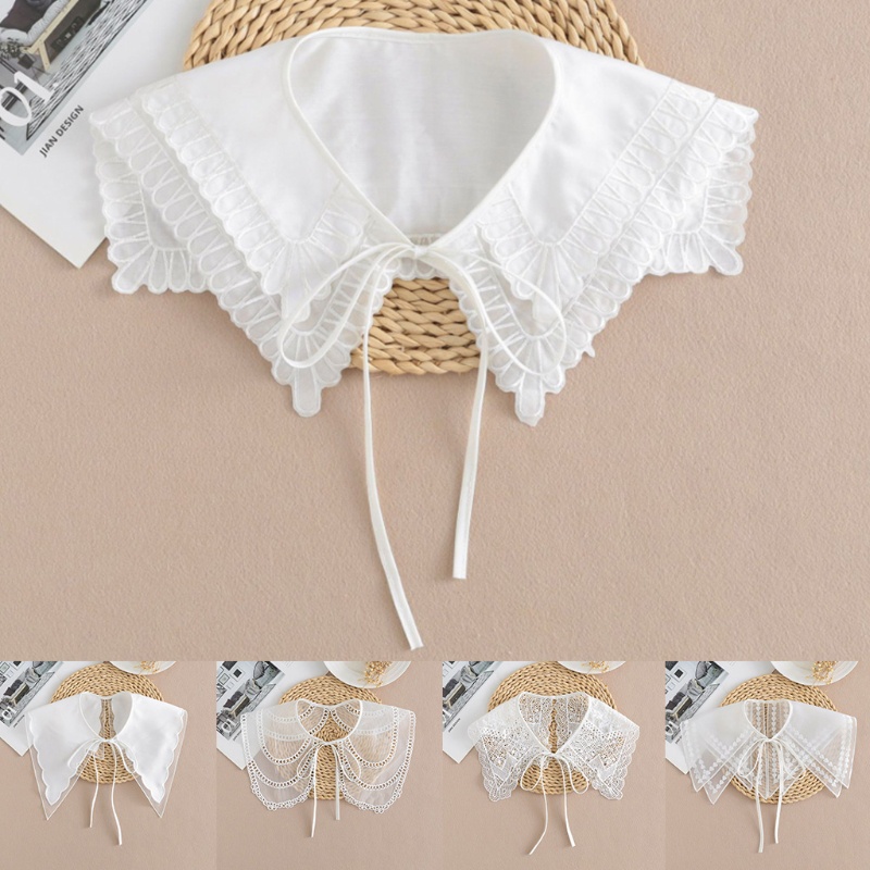 Khăn Choàng Cổ Giả Vải Tuyn Cột Dây Mini Nhiều Lớp Thanh Lịch Ngọt Ngào Cho Nữ