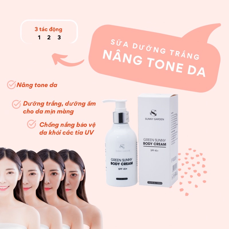 Sữa dưỡng trắng da Green Sunny bơ dừa ngọctrai nâng tone da | BigBuy360 - bigbuy360.vn