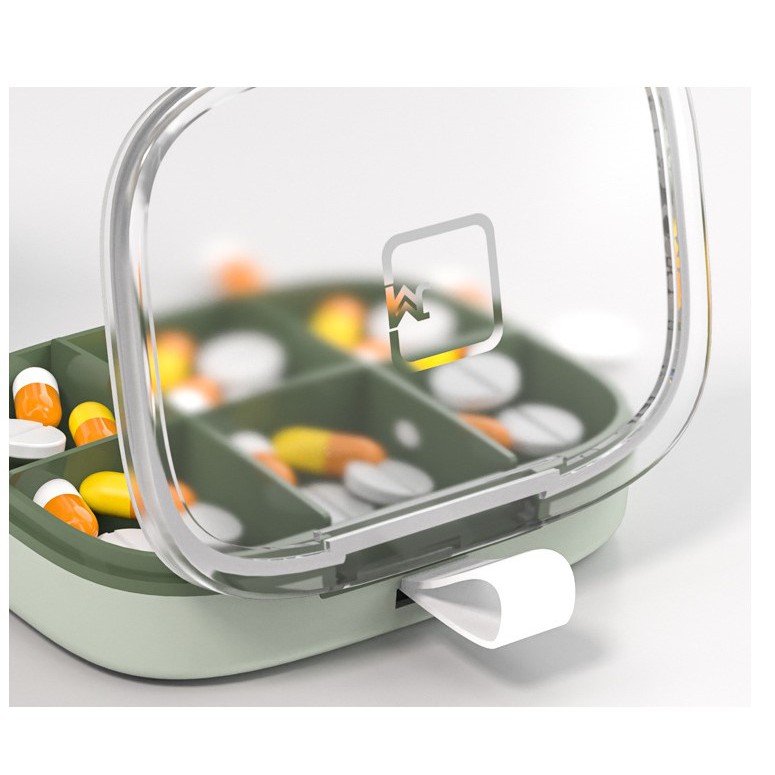 Hộp đựng thuốc mini chia ngăn chống ẩm tiện dụng #C540 (4/6 ngăn)