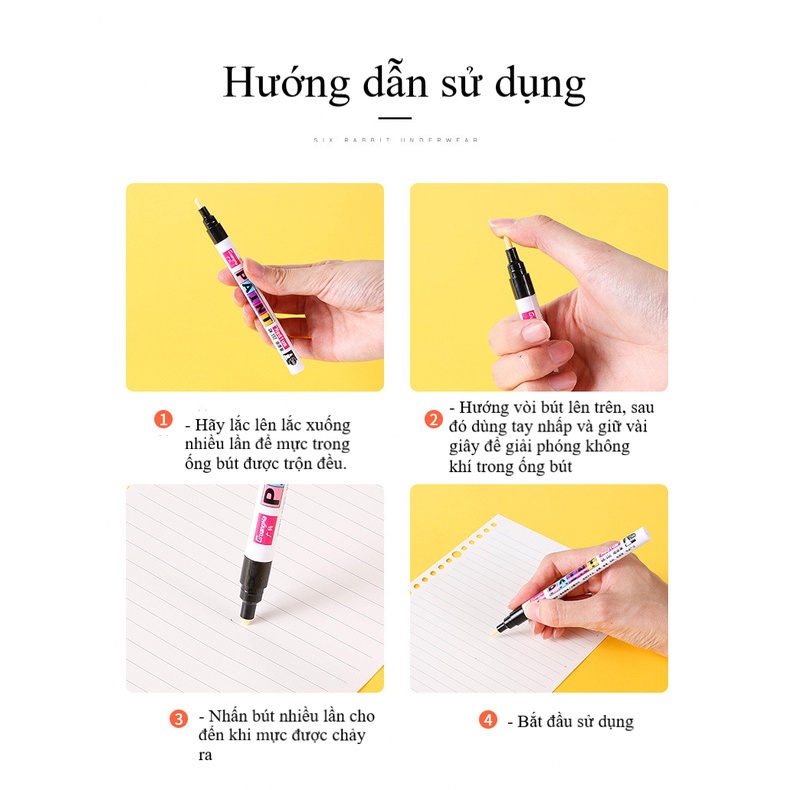 Bút repaint giày đế giày sơn nhiều bề mặt : cao su, thủy tinh, kim loại, gỗ, đá, giấy... 12 màu GN Paint Medium  GN152